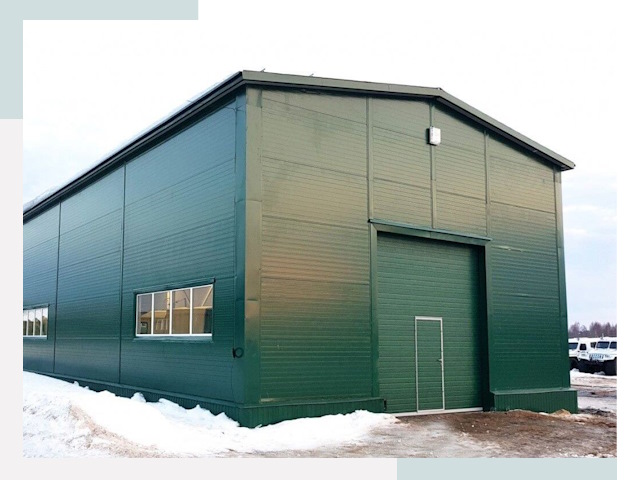 Двускатные ангары в Грозном