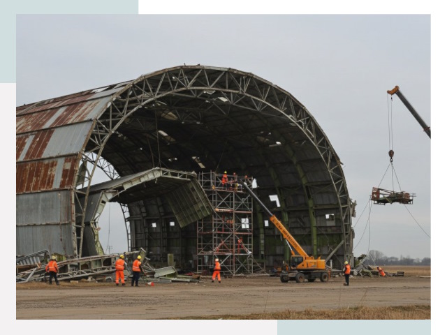 Демонтаж ангаров в Грозном